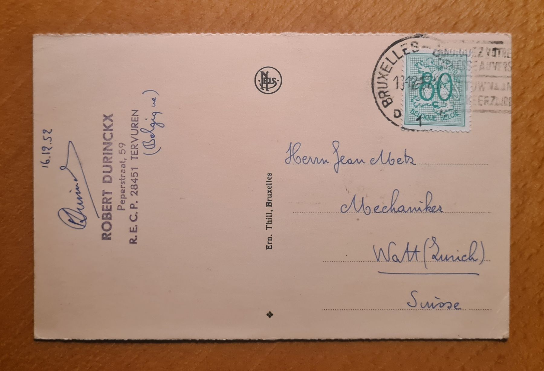 Cartoline postali: Gent, Panoramaaufnahme 1952 – Usato da Ebikon venduto da Donar50 1
