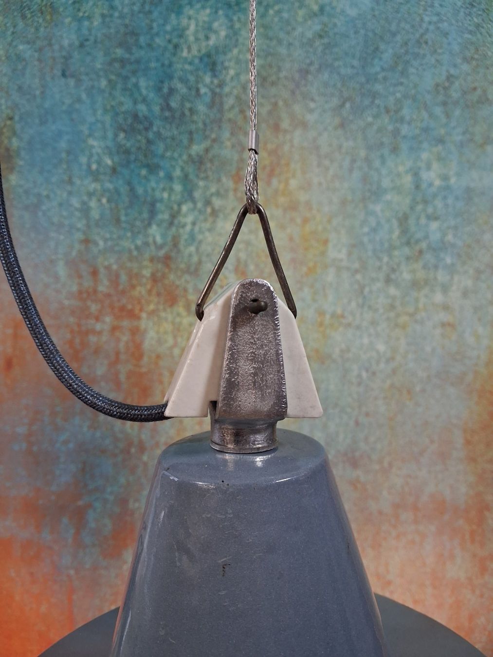 Lampade: Restaurierte alte Emaille Industrie Lampe – Usato da Winterthur venduto da lampenretter 3