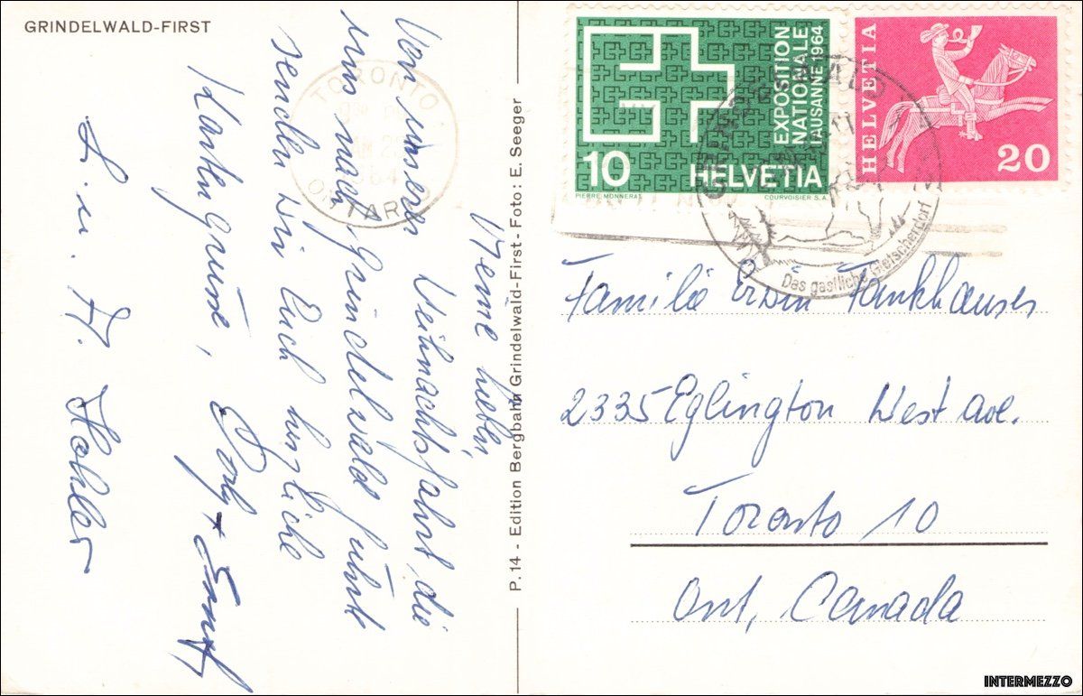 Cartoline postali: Grindelwald BE // ca. 1960 Sesselbahn First Sessellift – Usato da Basel venduto da intermezzo12 1