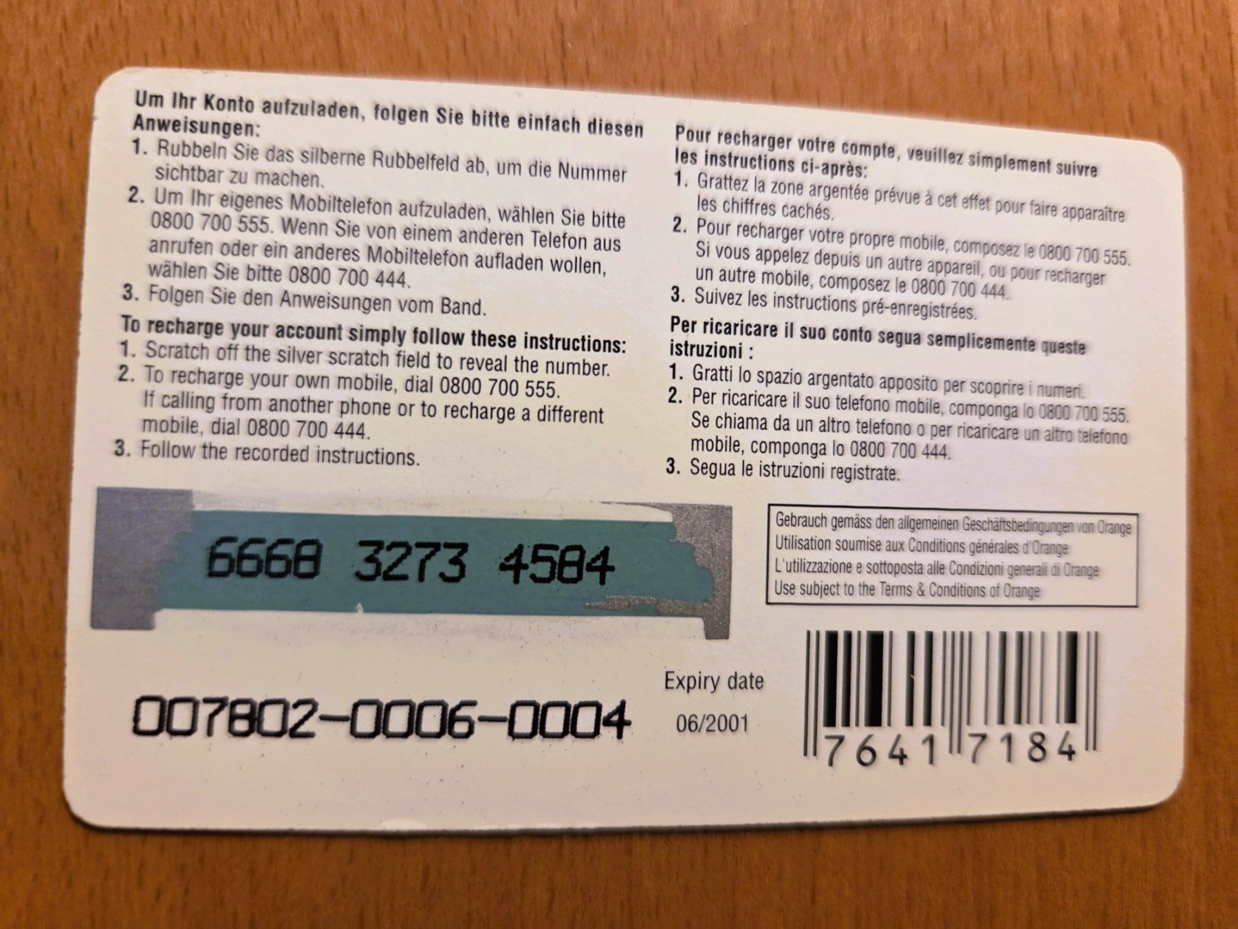 Schede telefoniche: PREPAID - SCHWEIZ – Usato da Brüttisellen venduto da Nighttrain 1