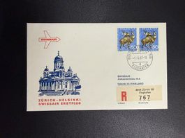 Swissair Erstflugbrief Zürich - Helsinki 1967