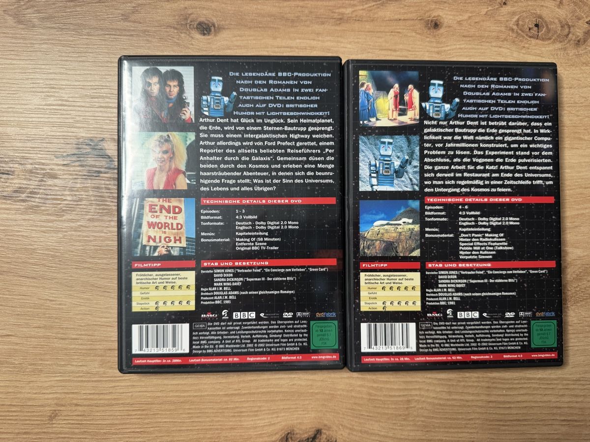 Tutti i DVDs: Per Anhalter durch die Galaxis - DVD Box - Kult! – Usato da Biberist venduto da etesummer 3