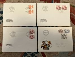 4 CH FDC  Belege Volksbräuche  1979 bis 1984