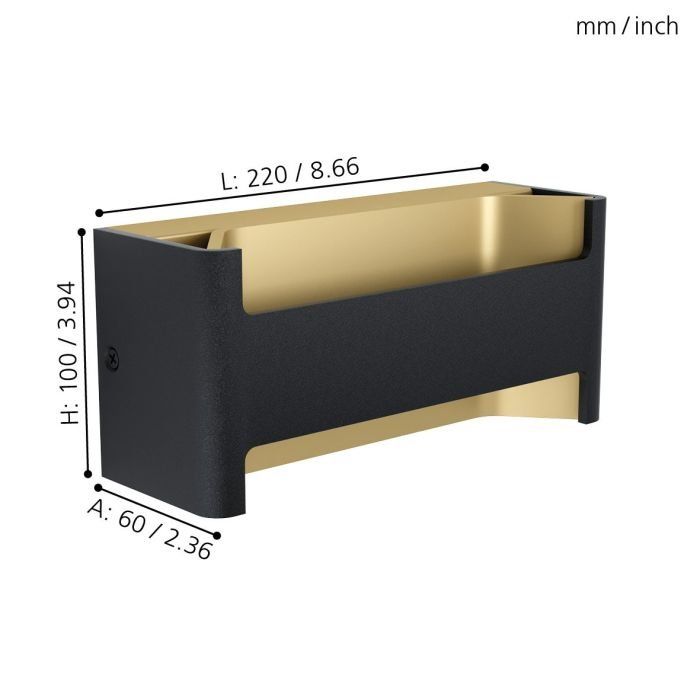 Eglo Lampade: Wandlampe gold schwarz – Nuovo e nell'imballaggio originale da Geuensee venduto da scolara55 2