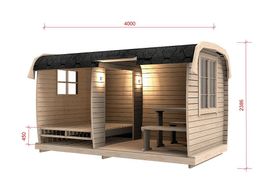 Camping Haus / Gästehaus  4,0 Meter , aus Thermoholz