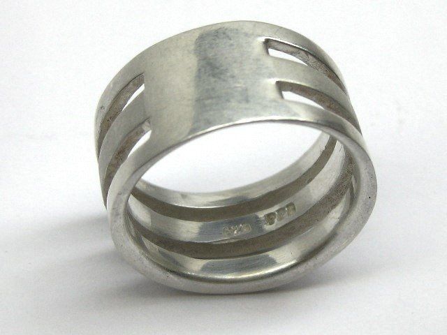 Anelli: breiter Ring 3 reihig Silber 925 + PPG Gr. 57 – Usato da Ermatingen venduto da Decovin 3