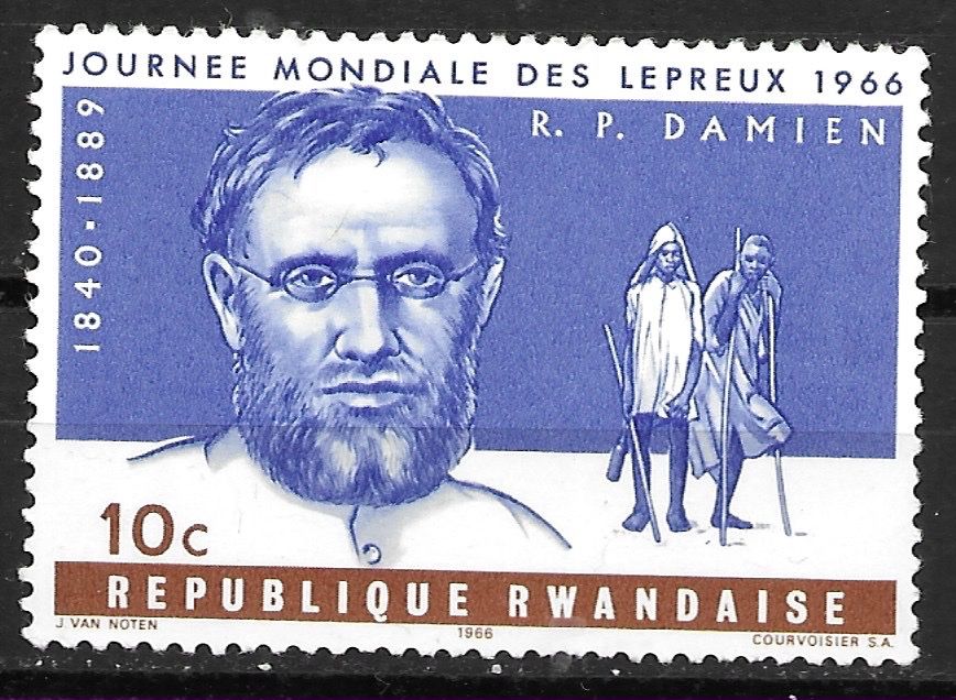 Alle Briefmarken: Ruanda 1966: Welttag der Leprakranken,  postfrisch – Gebraucht aus Zürich von Rainstamps