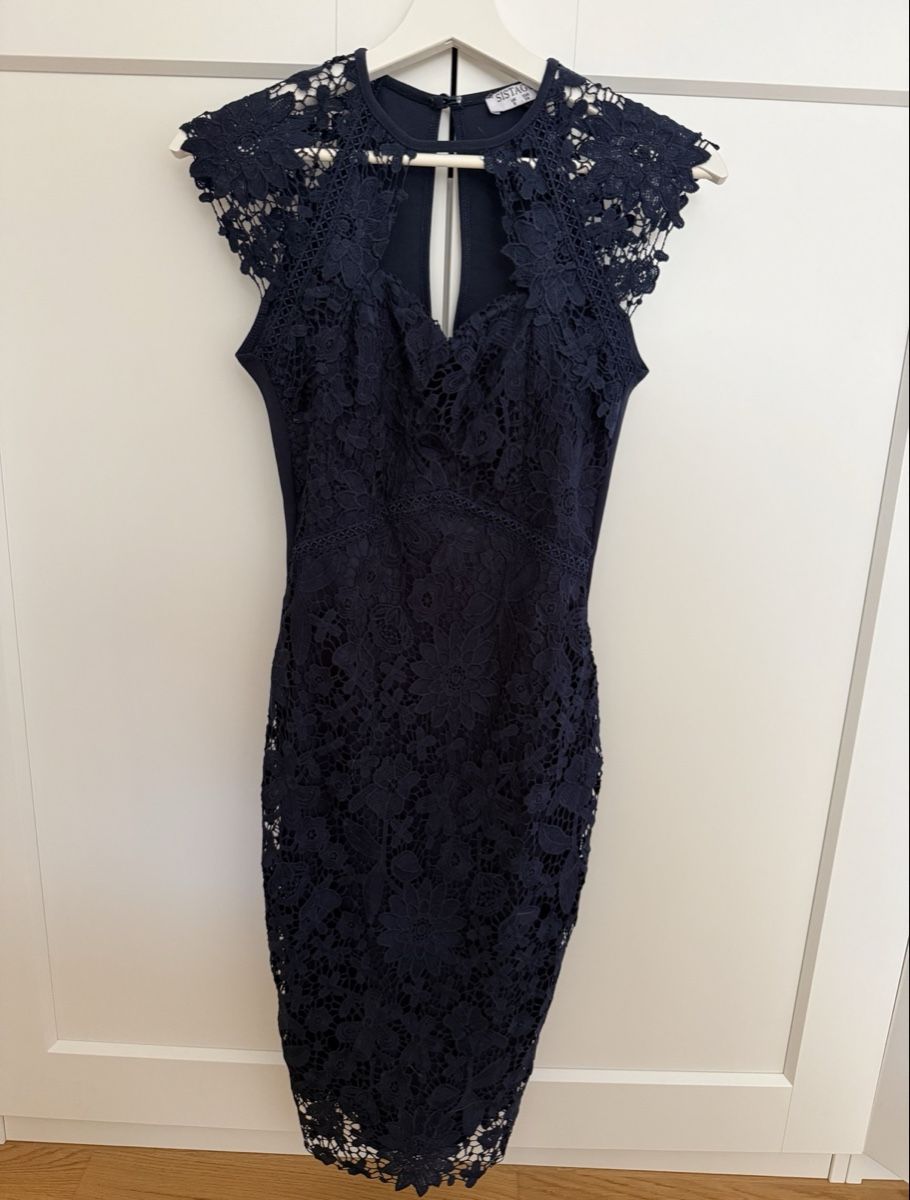 Vestiti: Elegantes Spitzenkleid, dunkelblau, Gr. 34 – Usato da Zürich venduto da FionaLuzia