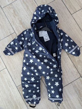 NEU Baby Schneeoverall Smile Migros Gr.86/92 blau Sterne