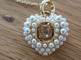 Swarovsi Crystal - Herzhalskette - colier avec coeur blanc