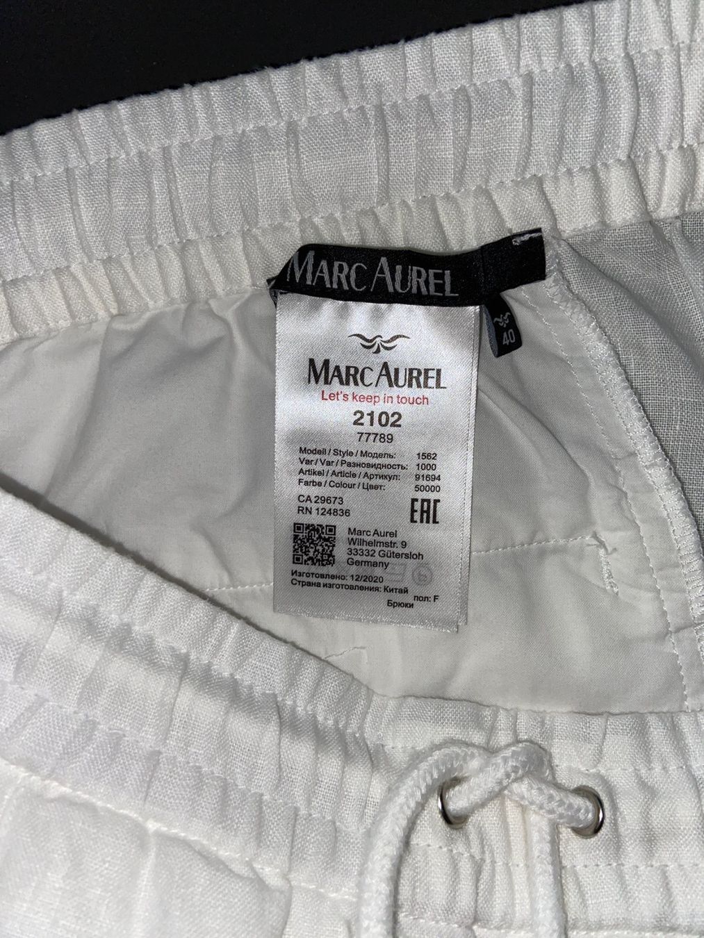 Pantaloni: Marc Aurel Leinenhose Gr.40, weiss, NEU – Nuovo (secondo la descrizione) da Lenzburg venduto da penelope012 3
