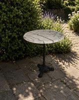 Marmor Gastrotisch rund, 50cm, schwere Gusseisenfüsse