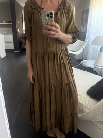 Kleid lang braun Grösse M Zustand gut