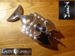Korkenzieher Bar Craft-Lazy Fish aus Edelstahl in silber