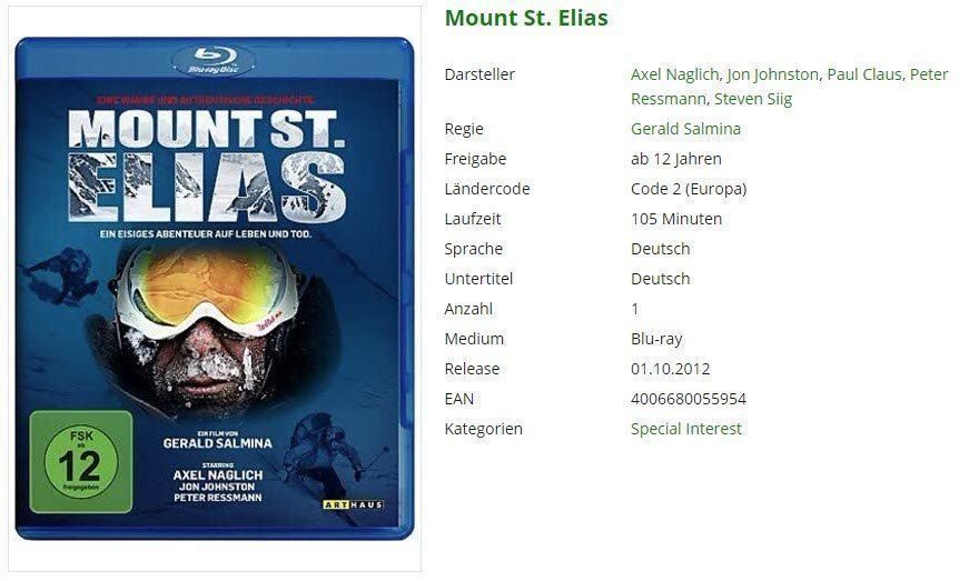 Tutti i DVDs: Mount St. Elias (Bluray) – Usato da Buchrain venduto da Sssschaller