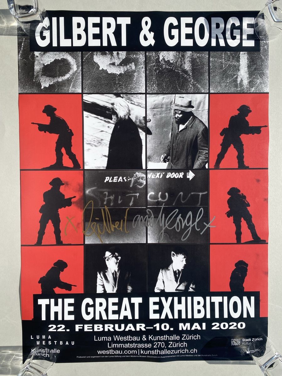 Poster & Bilder: Signed Gilbert & George "The Great Exhibition" Poster – Neu (gemäss Beschreibung) aus Zürich von lesgarcons