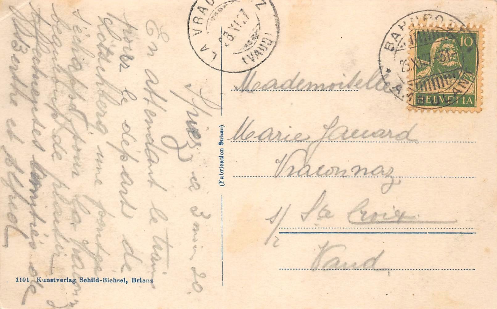 Cartoline postali: Interlaken – Usato da Ottikon b.Kemptth. venduto da Neptun1974 1