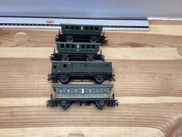 4er Set Märklin H0 Historische Personenwagen, Gepäckwagen