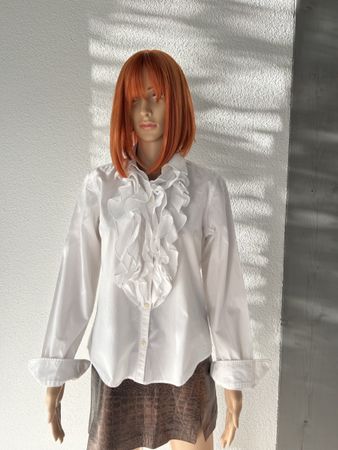 Bluse Lauren Ralph Lauren weiss Rüschen Grösse M