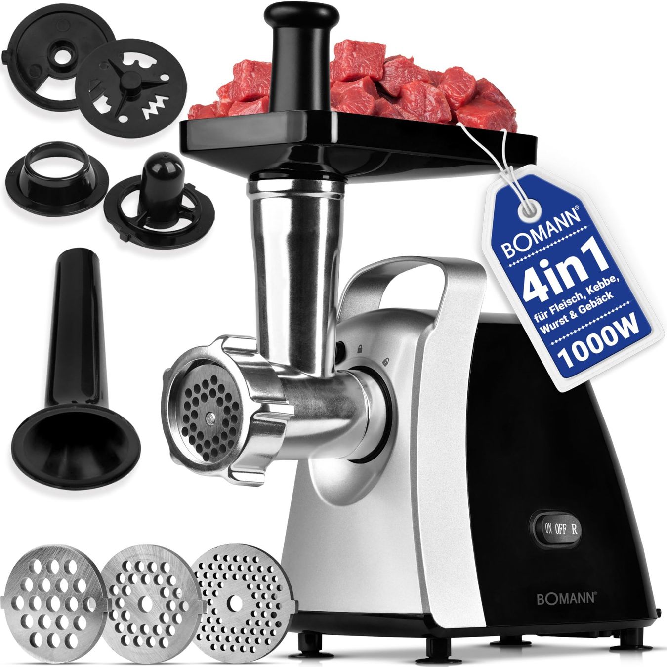 Appareils de cuisine: Fleischwolf Hackfleischmaschine 1000W 3 Scheiben Wurstfüller – Neuf avec emballage d'origine à Herisau par Serenco