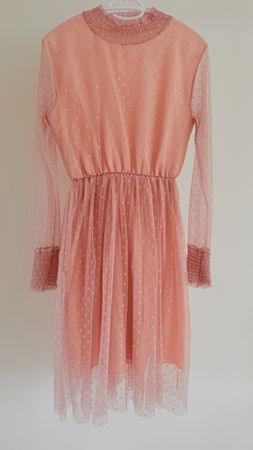 Kleid Rosa Tüllkleid Pünktchen Grösse S-M