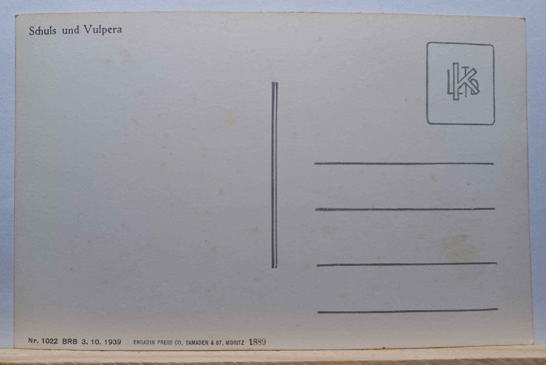 Cartoline postali: GR, Schuls und Vulpera, 3.10.1939 – Usato da Aarau Rohr venduto da mgvw 1
