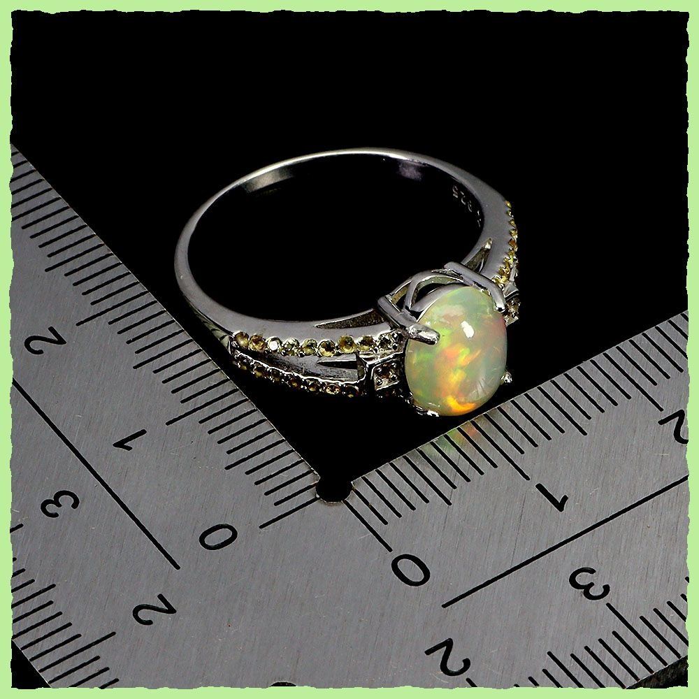 Anelli: ♛ Opal / gelbe Saphire 925 Silberring – Nuovo e nell'imballaggio originale da Oberglatt ZH venduto da Hot-Spot 2