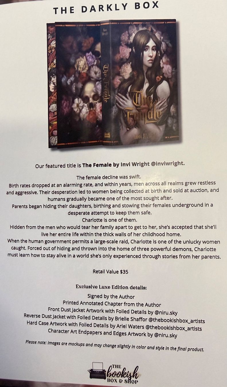 Libri: The Female von Invi Wright - Spezial Edition – Nuovo e nell'imballaggio originale da Eichberg venduto da Lolapop18 5