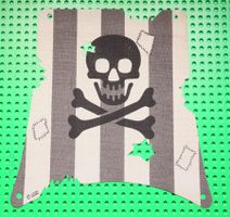 LEGO® Cloth Sail with Cannonball Damage with Dark Gray Stri
