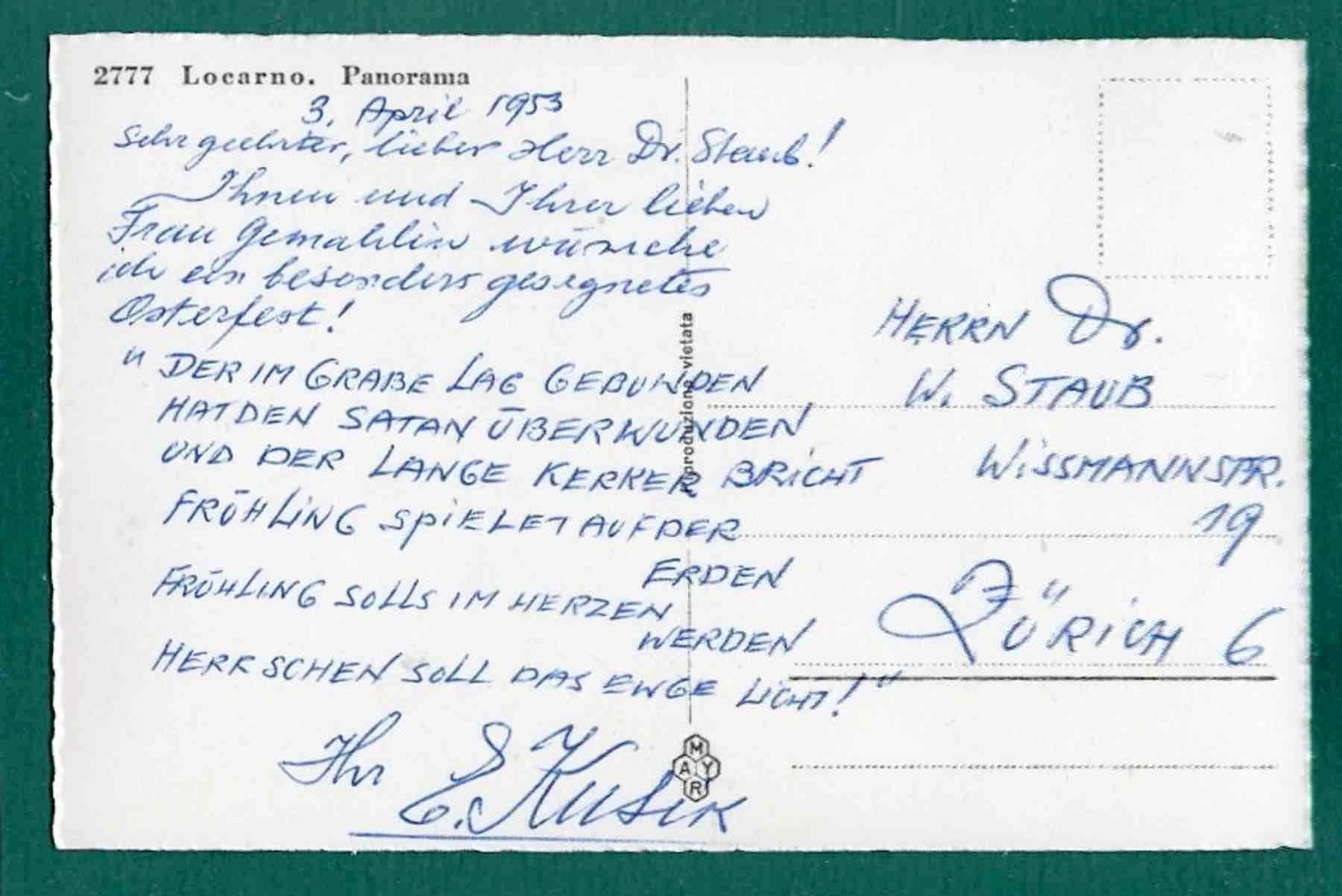 Cartoline postali: Locarno, Panorama, 1953, ungelaufen – Usato da Sargans venduto da Hausi1951 1