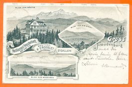 Gruss vom FREUDENBERG / SG - Rest. Freudenberg 1899 - Litho
