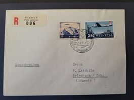1947, Flugpostbeleg nach Erlenbach  (ET)