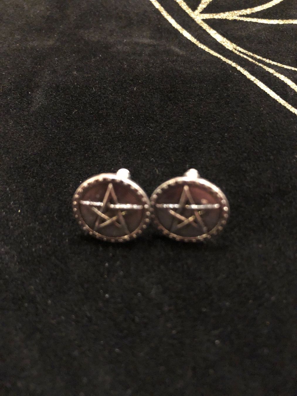 Boucles d'oreille: Ohrstecker  mit Pentagramm – Neuf (Voir description) à Gams par Mariawicca 4