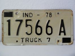 USA Nummernschild Auto License Plate IND 17566 A TRUCK 7