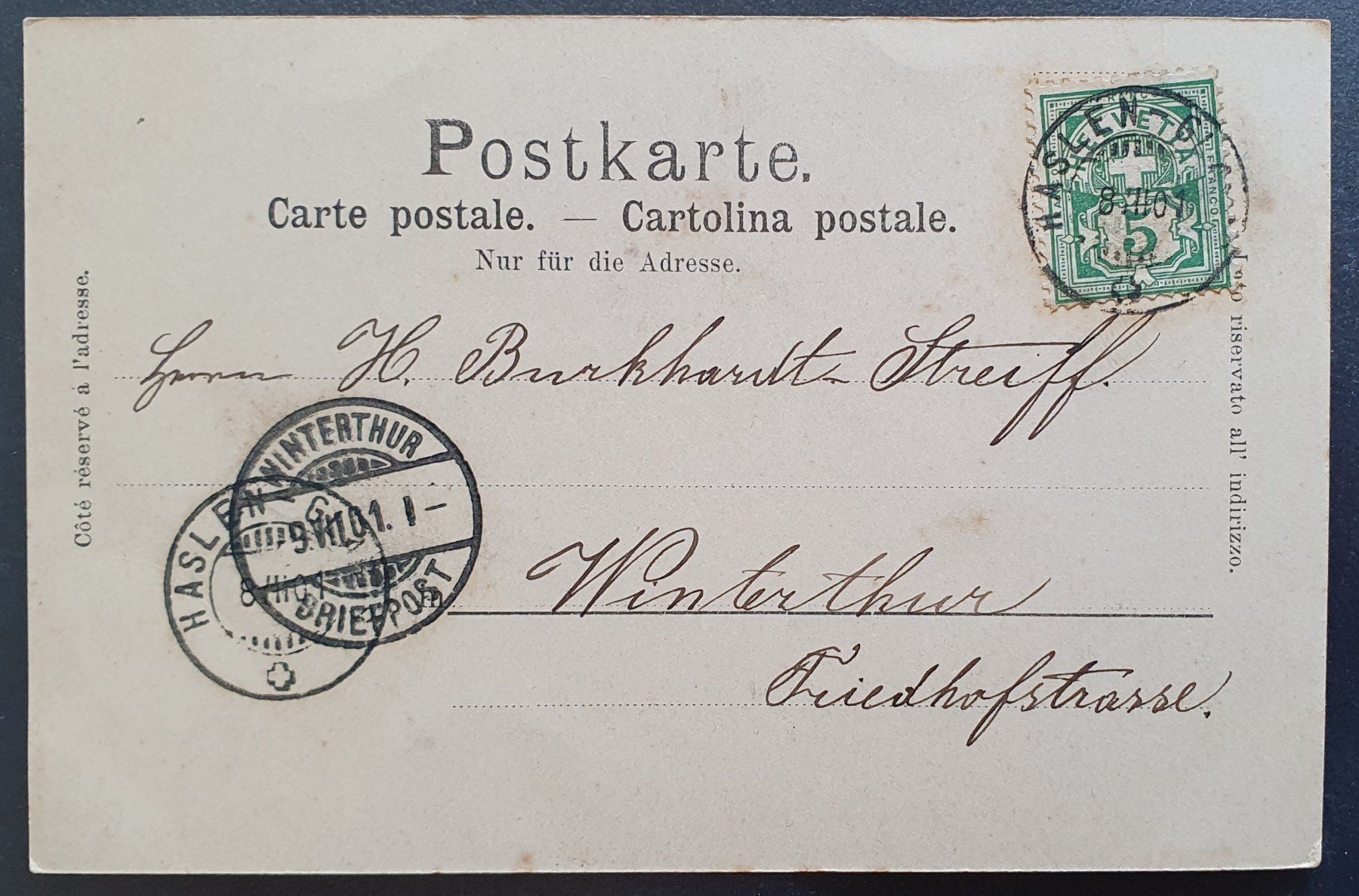 Cartoline postali: Gruss vom Tannenberg 1901 - belebt – Usato da Kreuzlingen venduto da Rschweiz1 1