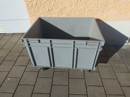 Stapelbox Eurobox 80 x 60 x 42 cm grau mit Rollen