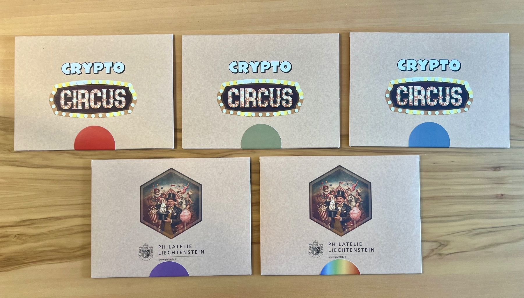 Alle Briefmarken: Liechtenstein Briefmarken CryptoCircus Zauberer KOMPLETT OVP – Neu und originalverpackt aus Uster von Aladin79