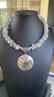 Labradorit Choker mit echten Muschel Anhänger 