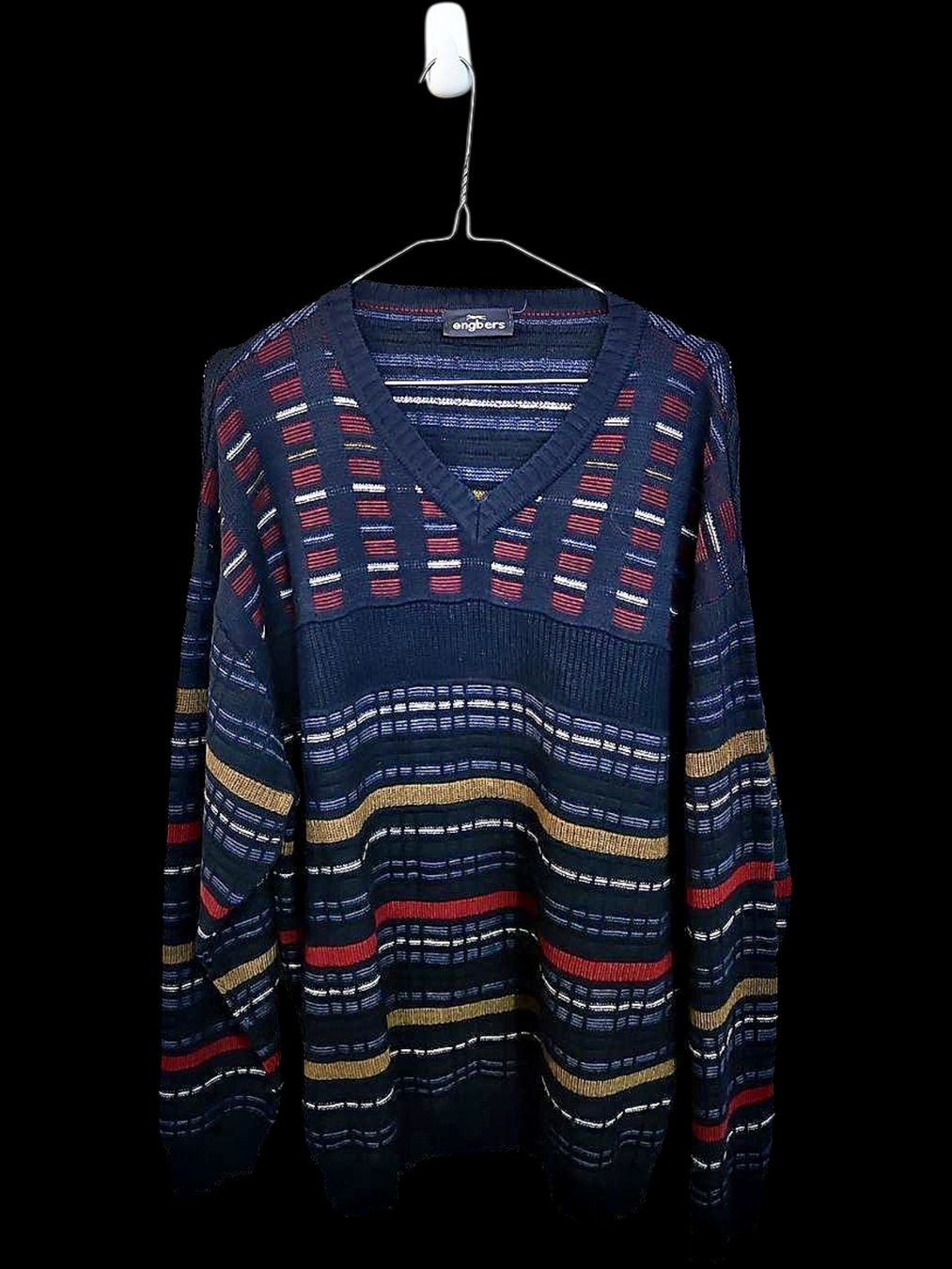 Maglioni & Felpe: Engbers Herren V-Ausschnitt Pullover gestreift - Größe 54 - – Usato da Zug venduto da vinokilo 1