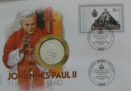 Numisbrief Papst Johannes Paul II in Deutschland Feinsilber