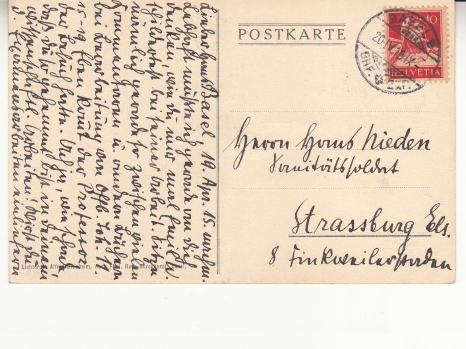 Ansichtskarten: Basel 1915 – Gebraucht aus Bürglen TG von StampGraf 1