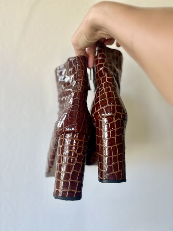 Topshop Scarpe da uomo: Snakeskin Leather Boots (Fake Leather)  – Usato da Zürich venduto da zgwenzel 1