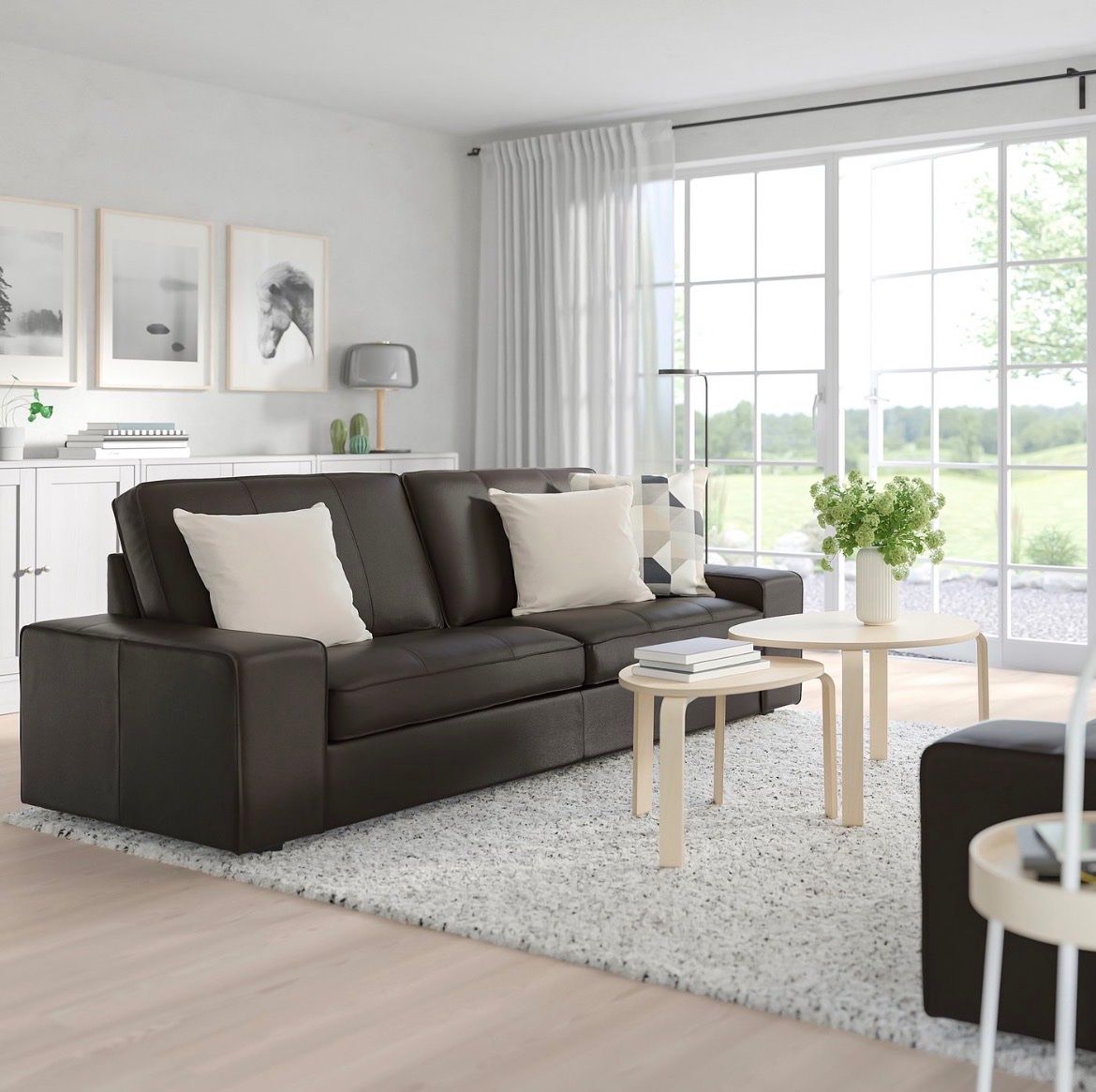 Ikea Divani: Ikea Kivik 3er Ledersofa dunkelbraun – Usato da Bussnang venduto da __Geronimo__ 5