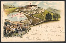 Scheidegg bei Wald farbige Lithografie