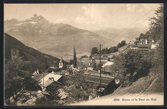 Cartoline postali: AK Gryon, Panorama et la Dent du Midi – Usato da Berlin venduto da bartko-reher