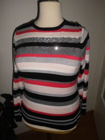 Pull rayé avec paillettes T. M