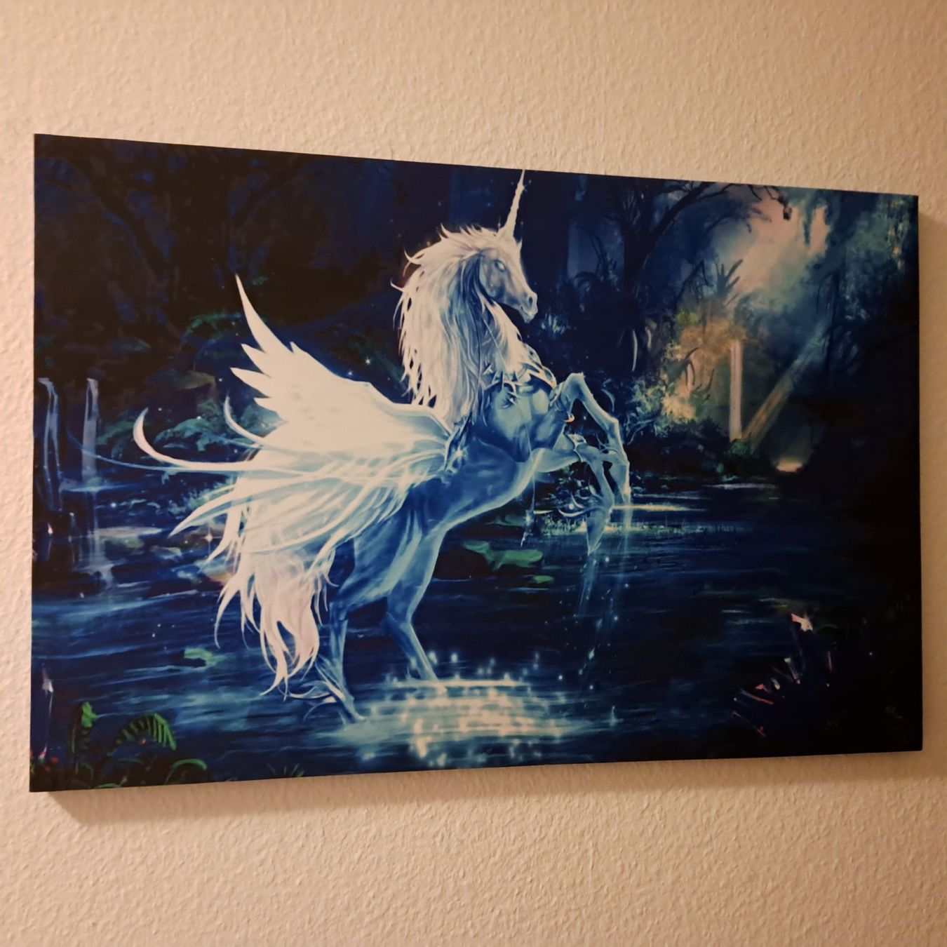 Foto & Immagini: Einhorn Pegasus Neon blue LED Bild – Nuovo e nell'imballaggio originale da Kilchberg ZH venduto da ruedi34