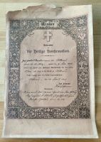 Urkunde Heilige Konfirmation 1892