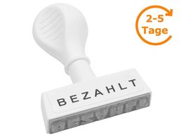 Stempel BEZAHLT, Abdruckbreite 45 mm