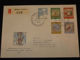 Pro Patria FDC 1967 Nr. 133 - 137 "Deckengemälde , Kirche vo